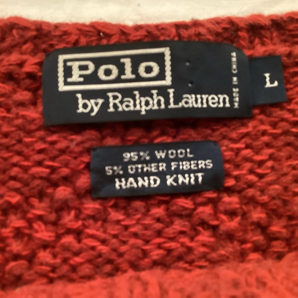 Polo Ralph Lauren Vintage Men's Southwestern Aztec Wool Hand Knit Sweater Large - Picture 6 of 10